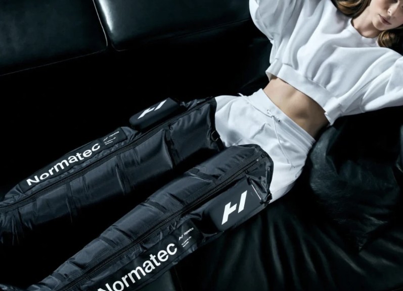 Normatec compression therapy for legs and lymphatic drainage at Renew Wellness Place, Parnell, Auckland